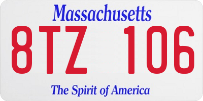 MA license plate 8TZ106