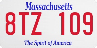 MA license plate 8TZ109