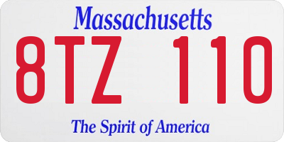 MA license plate 8TZ110