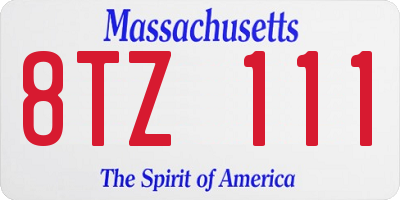 MA license plate 8TZ111