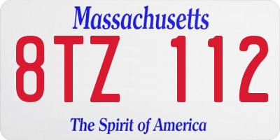MA license plate 8TZ112
