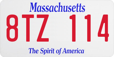 MA license plate 8TZ114