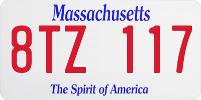 MA license plate 8TZ117