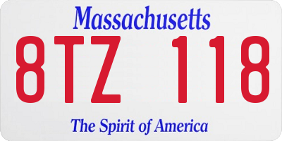 MA license plate 8TZ118