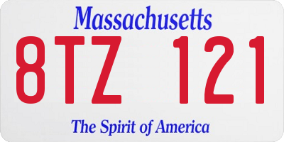 MA license plate 8TZ121