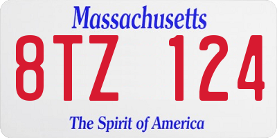 MA license plate 8TZ124