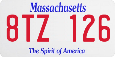 MA license plate 8TZ126