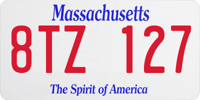 MA license plate 8TZ127