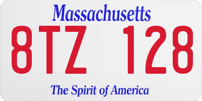 MA license plate 8TZ128
