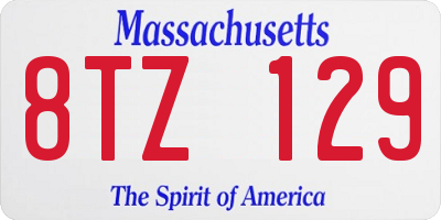 MA license plate 8TZ129