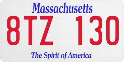 MA license plate 8TZ130