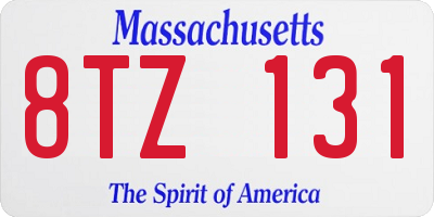 MA license plate 8TZ131