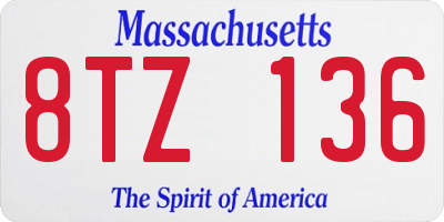 MA license plate 8TZ136
