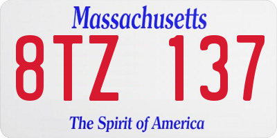MA license plate 8TZ137