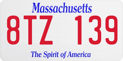 MA license plate 8TZ139