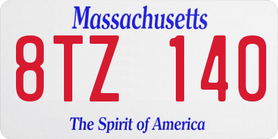 MA license plate 8TZ140