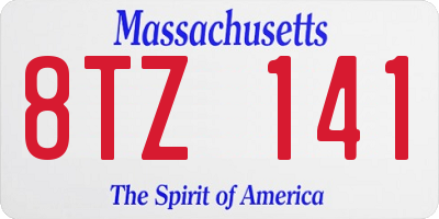MA license plate 8TZ141
