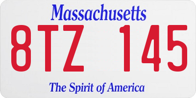MA license plate 8TZ145