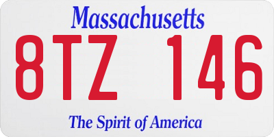 MA license plate 8TZ146