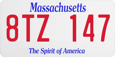 MA license plate 8TZ147