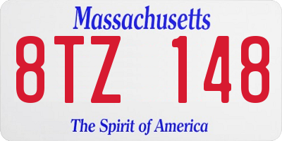 MA license plate 8TZ148