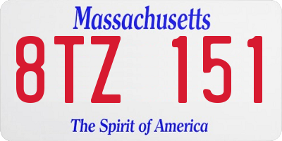 MA license plate 8TZ151