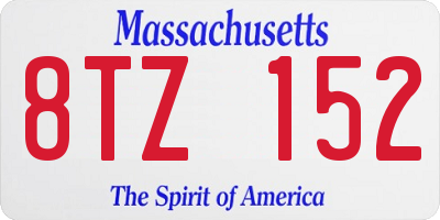 MA license plate 8TZ152