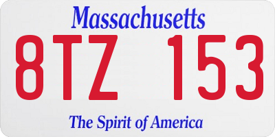 MA license plate 8TZ153