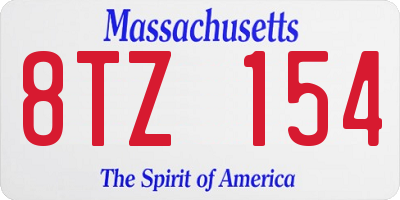 MA license plate 8TZ154
