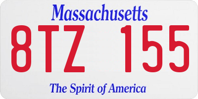 MA license plate 8TZ155