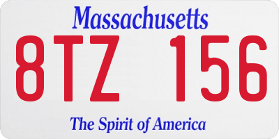MA license plate 8TZ156