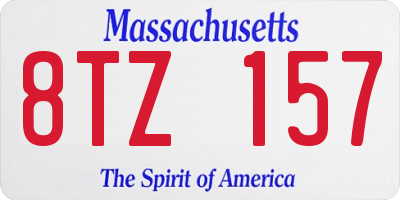 MA license plate 8TZ157