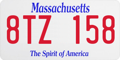 MA license plate 8TZ158