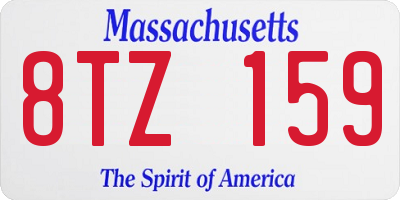 MA license plate 8TZ159