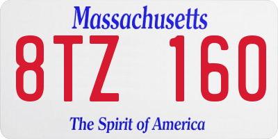 MA license plate 8TZ160