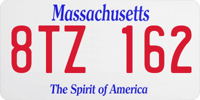 MA license plate 8TZ162