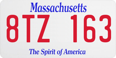 MA license plate 8TZ163