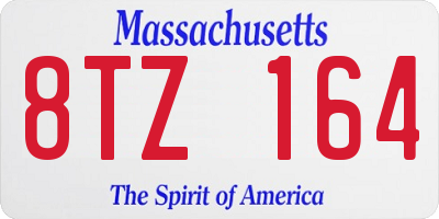 MA license plate 8TZ164