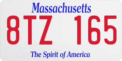 MA license plate 8TZ165