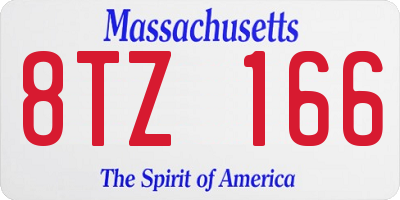MA license plate 8TZ166
