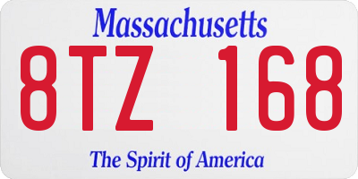 MA license plate 8TZ168