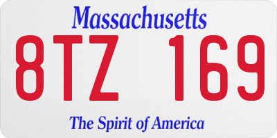 MA license plate 8TZ169