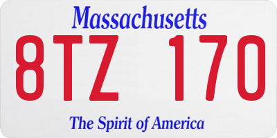 MA license plate 8TZ170