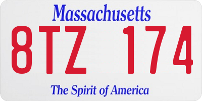 MA license plate 8TZ174