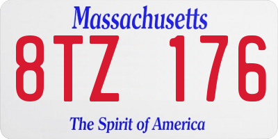 MA license plate 8TZ176