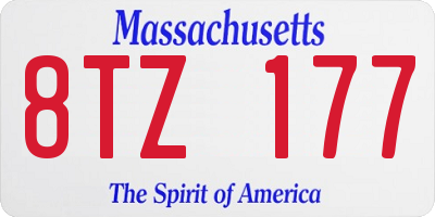 MA license plate 8TZ177