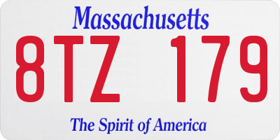 MA license plate 8TZ179