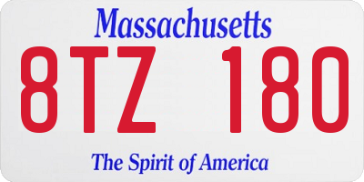 MA license plate 8TZ180
