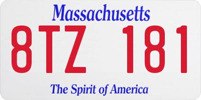 MA license plate 8TZ181