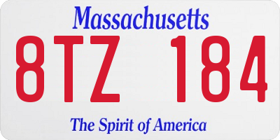MA license plate 8TZ184